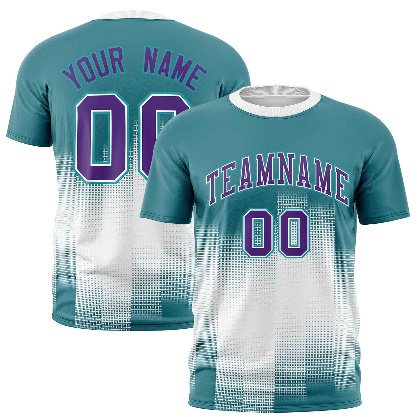 Custom White Aqua Gradient Fashion Design Performance T-Shirt