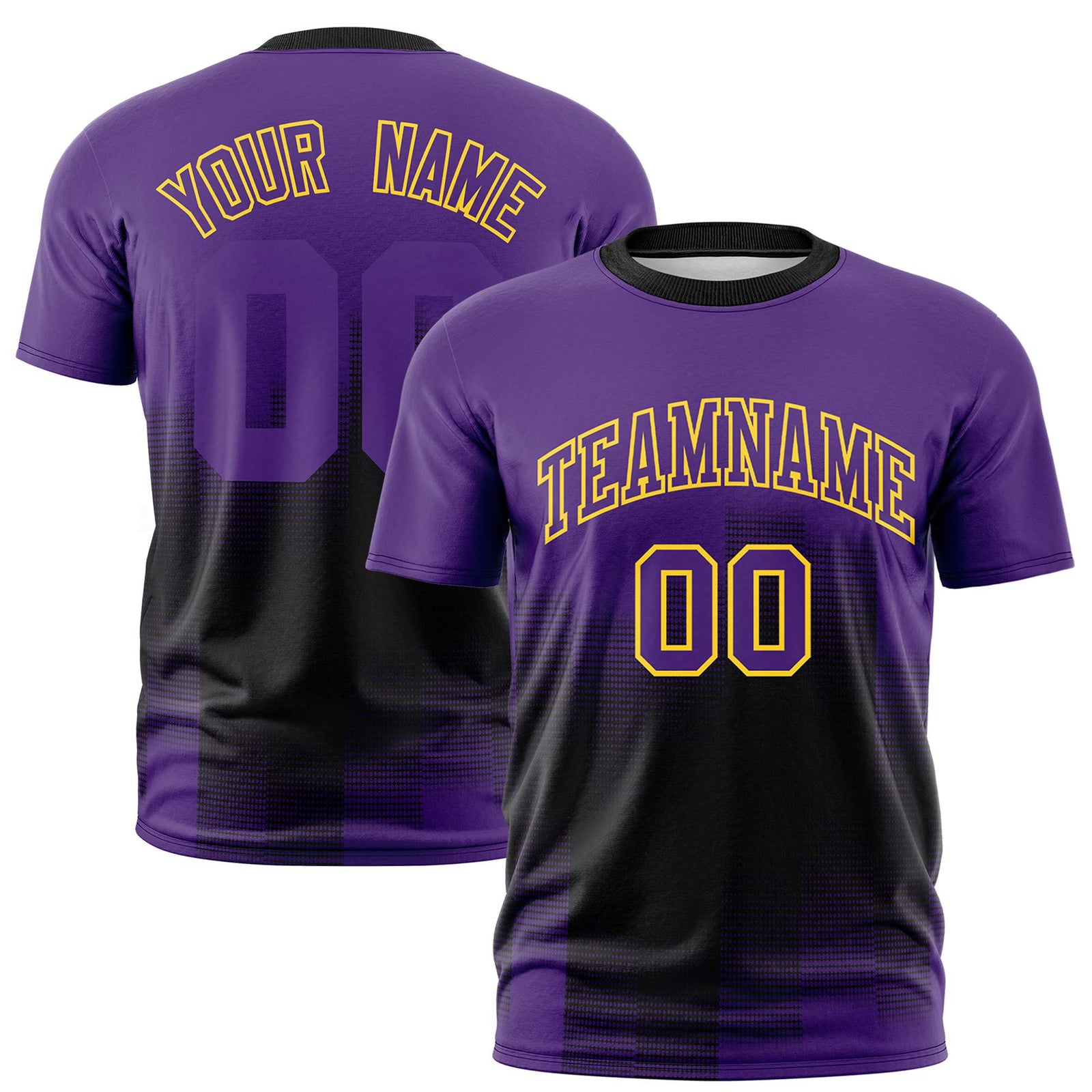 Custom Black Purple Gradient Fashion Design Performance T-Shirt