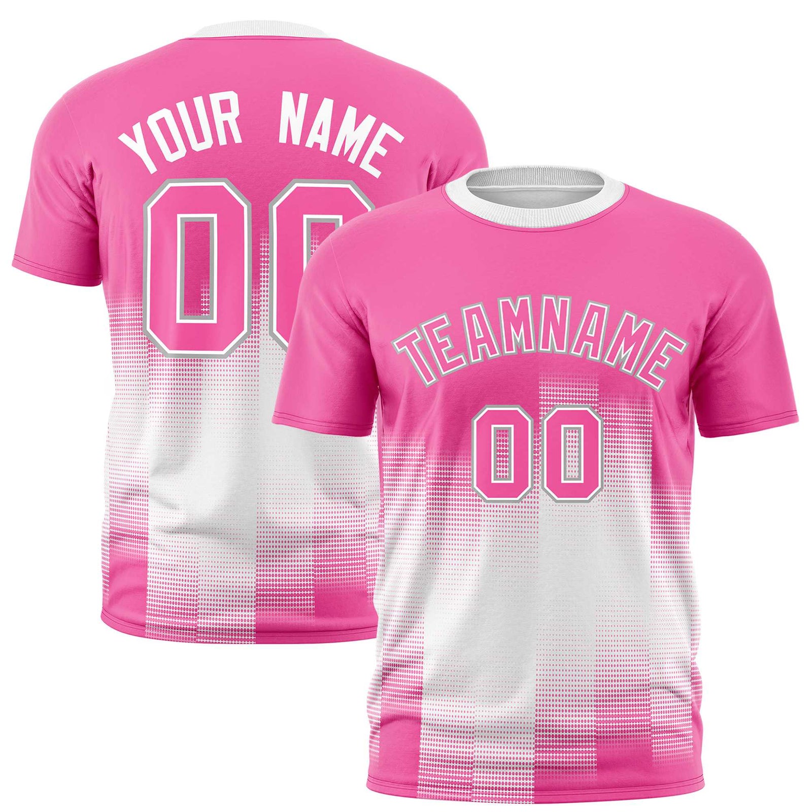 Custom White Pink Gradient Fashion Design Performance T-Shirt