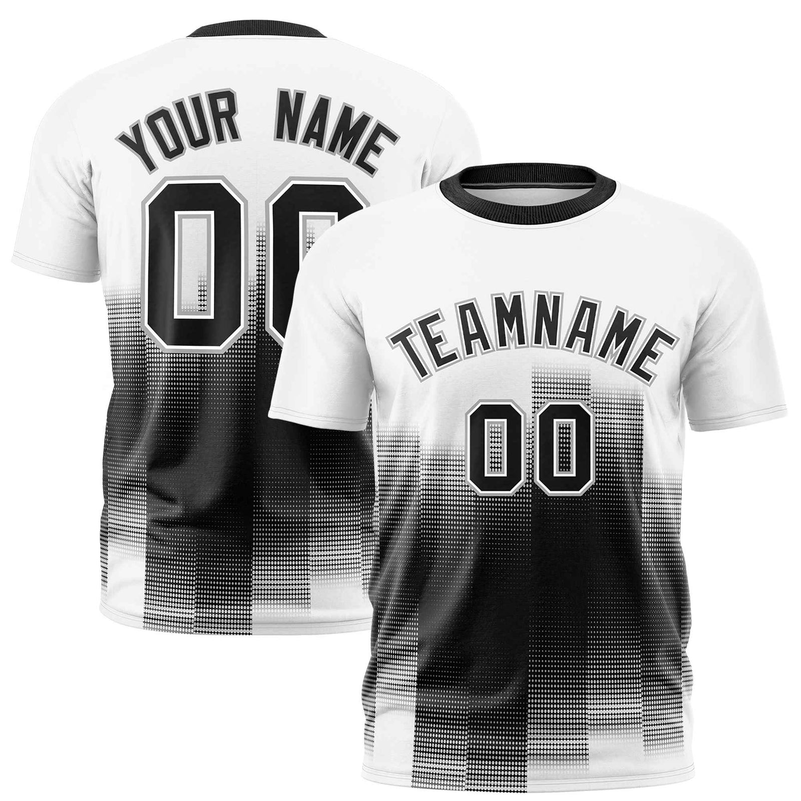 Custom Black White Gradient Fashion Design Performance T-Shirt