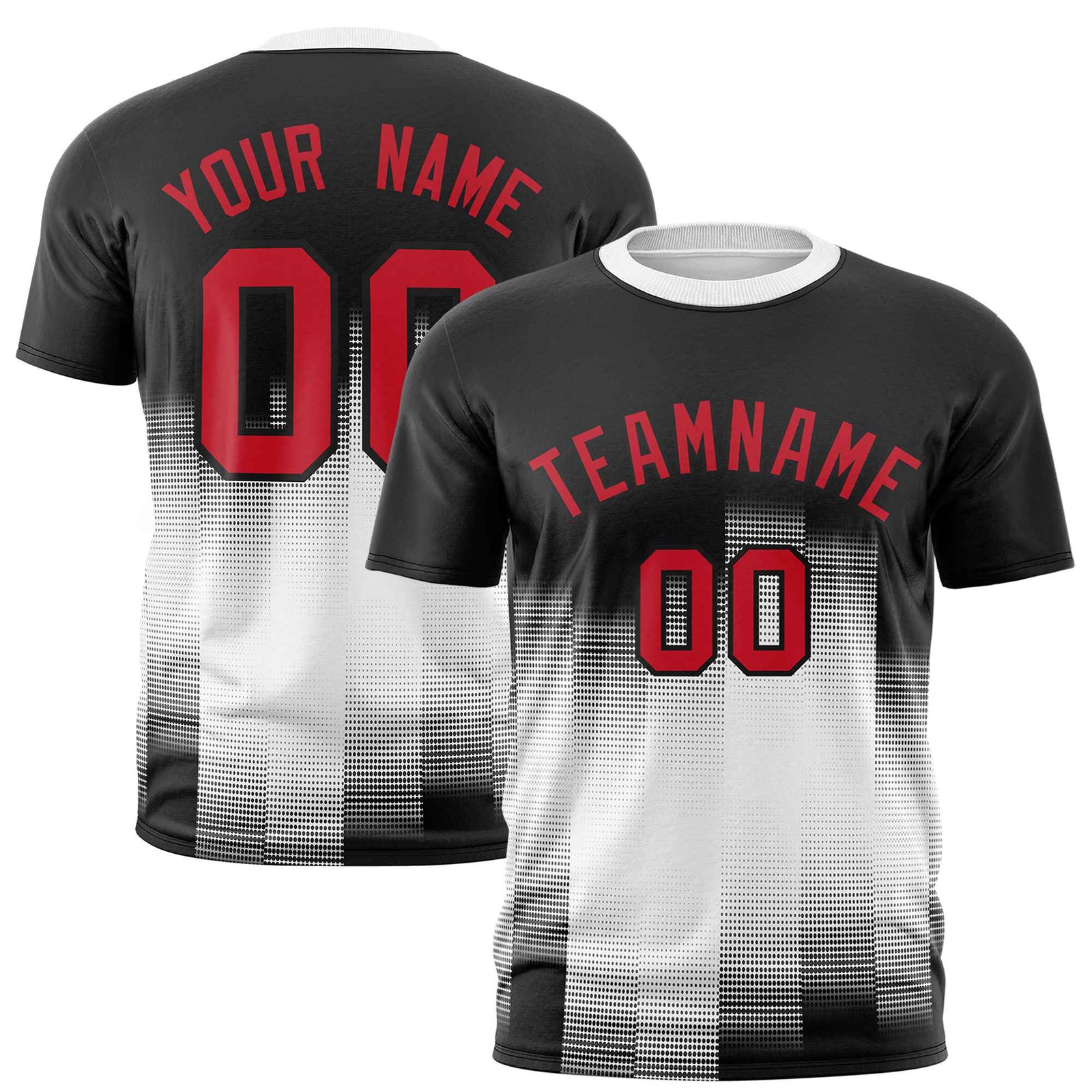 Custom White Black Gradient Fashion Design Performance T-Shirt