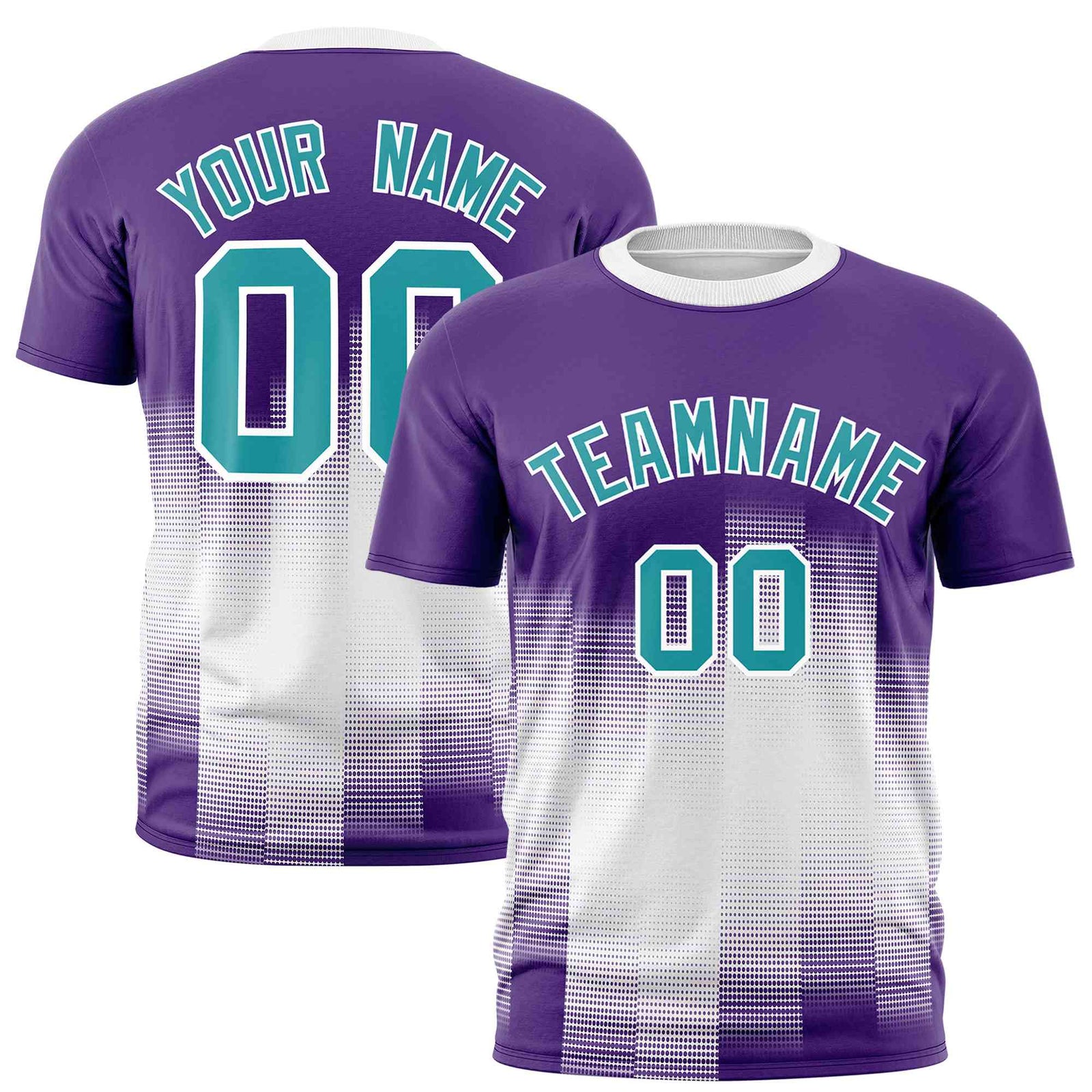 Custom White Purple Gradient Fashion Design Performance T-Shirt