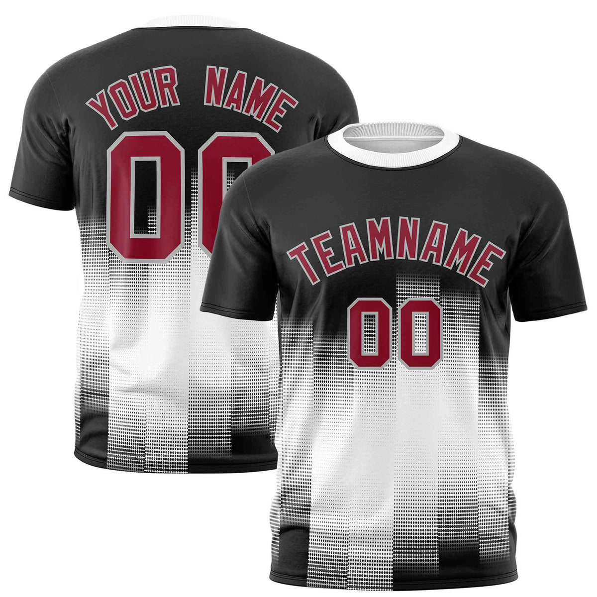 Custom White Black Gradient Fashion Design Performance T-Shirt