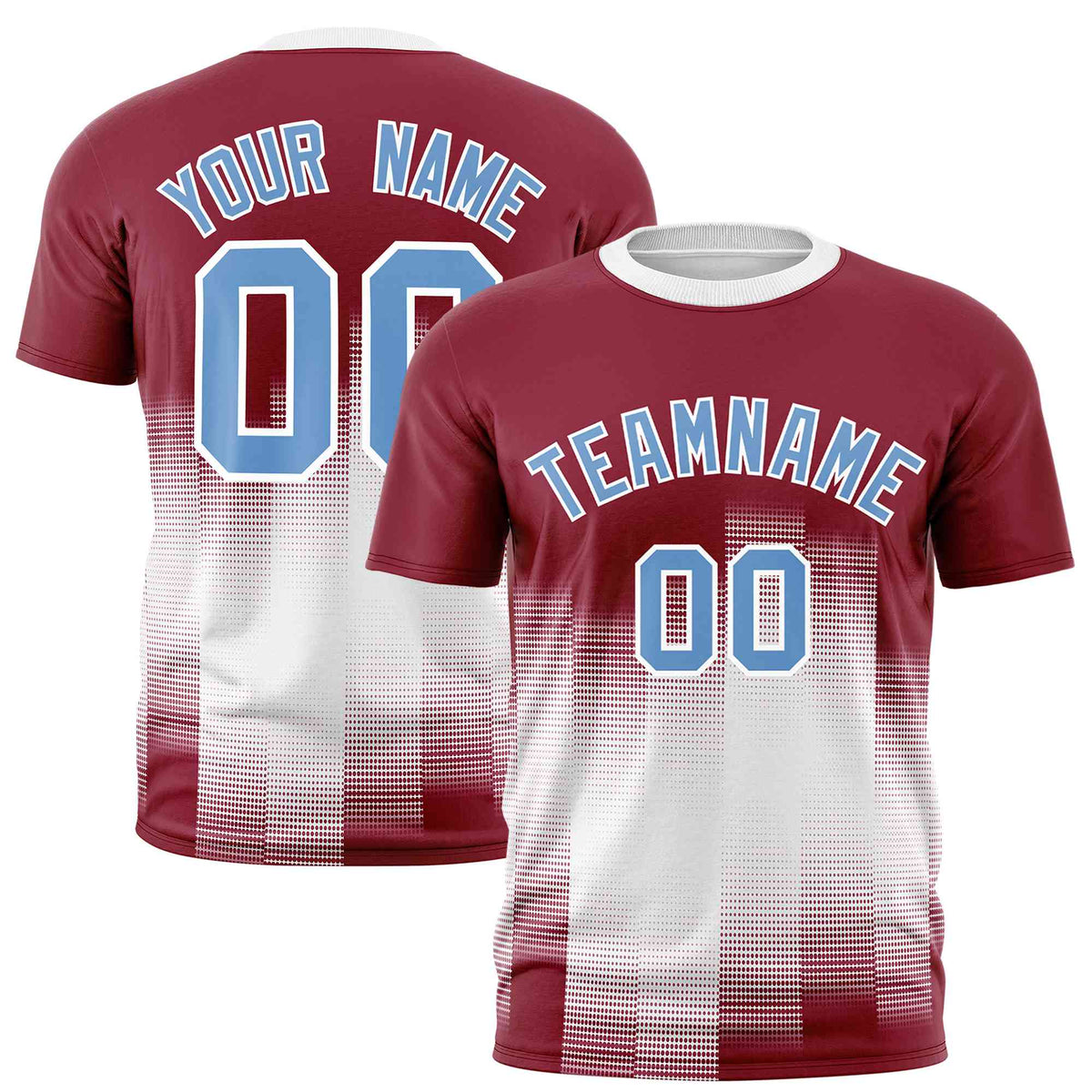 Custom White Crimson Gradient Fashion Design Performance T-Shirt