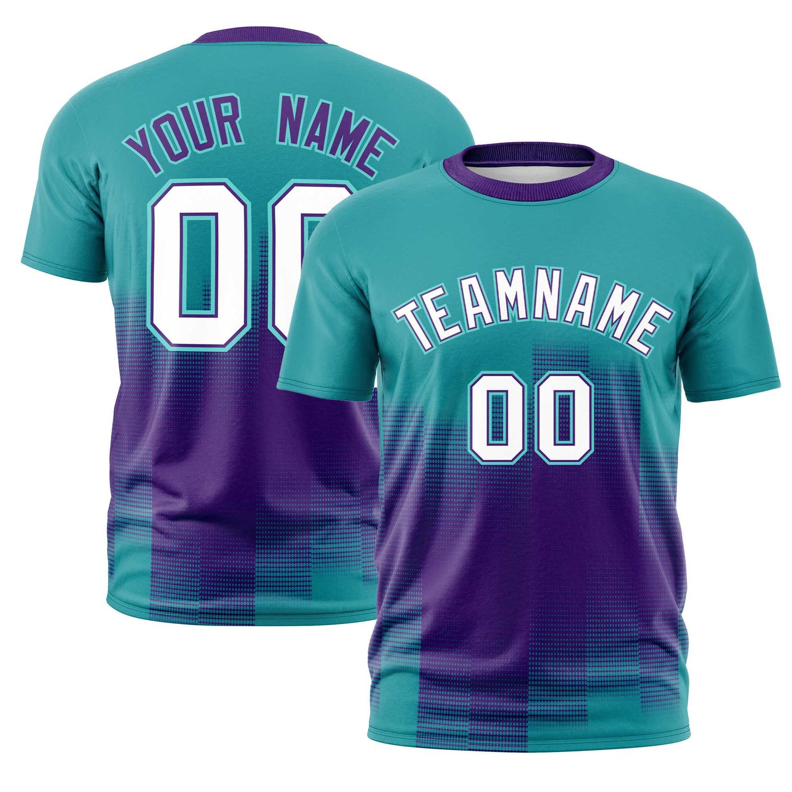 Custom Purple Aqua Gradient Fashion Design Performance T-Shirt