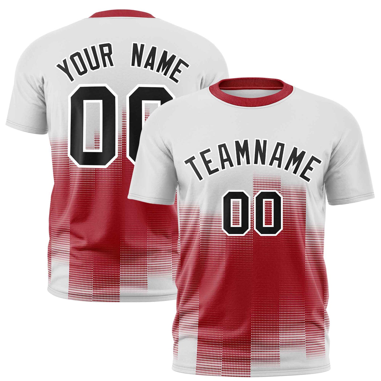 Custom Red White Gradient Fashion Design Performance T-Shirt