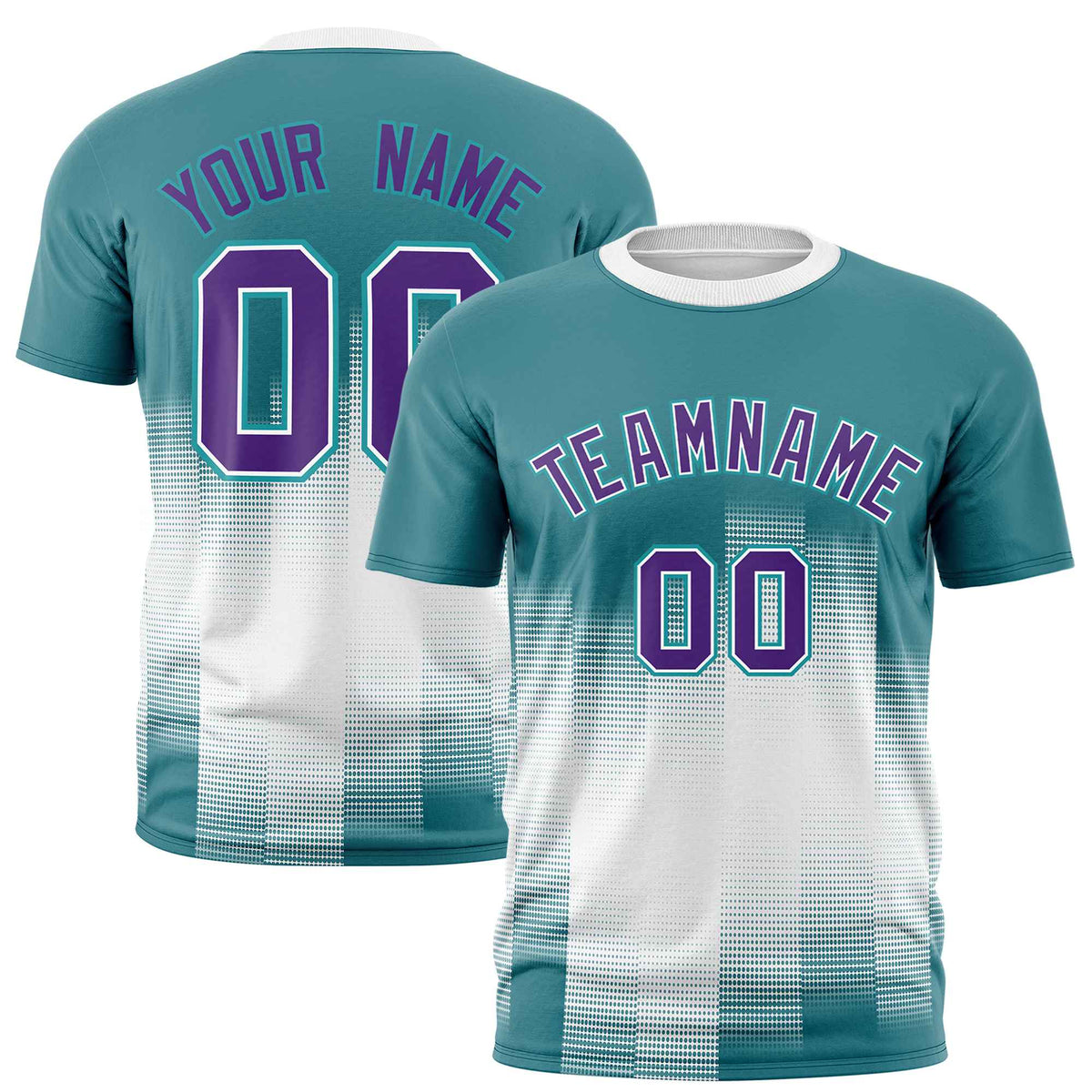 Custom White Aqua Gradient Fashion Design Performance T-Shirt