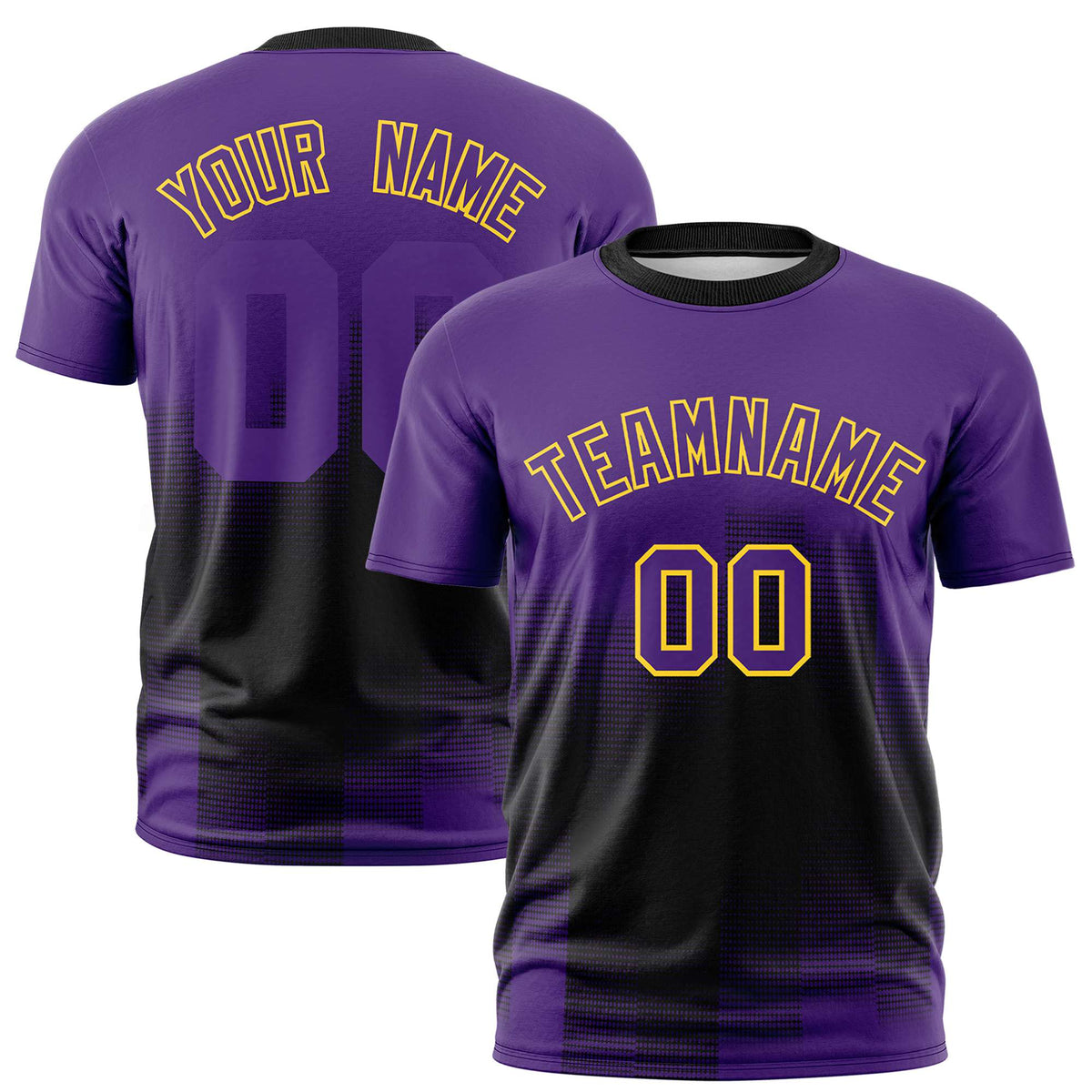 Custom Black Purple Gradient Fashion Design Performance T-Shirt