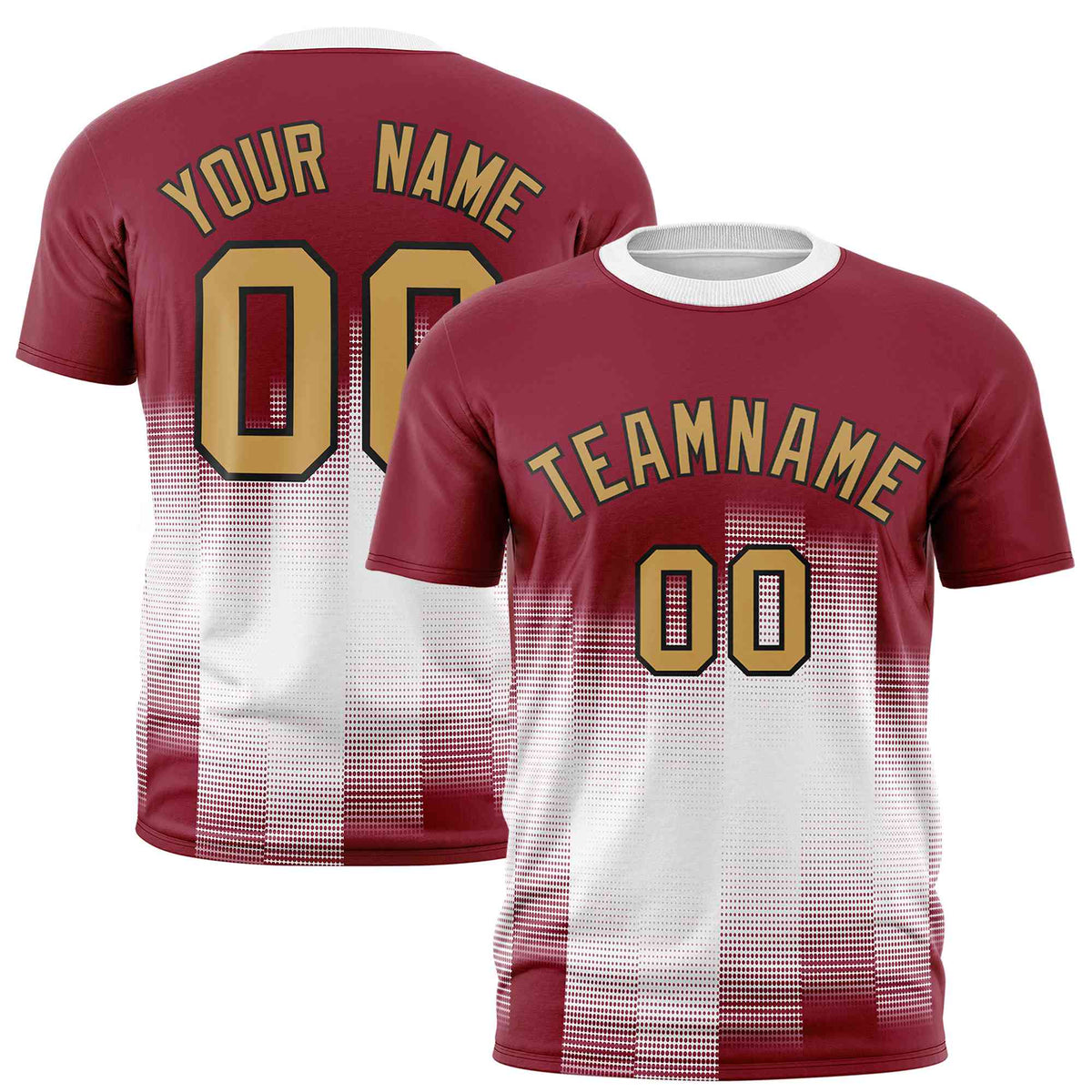 Custom White Crimson Gradient Fashion Design Performance T-Shirt