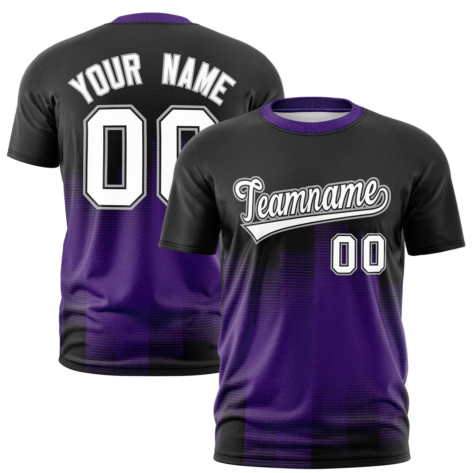 Custom Purple Black Gradient Fashion Design Performance T-Shirt