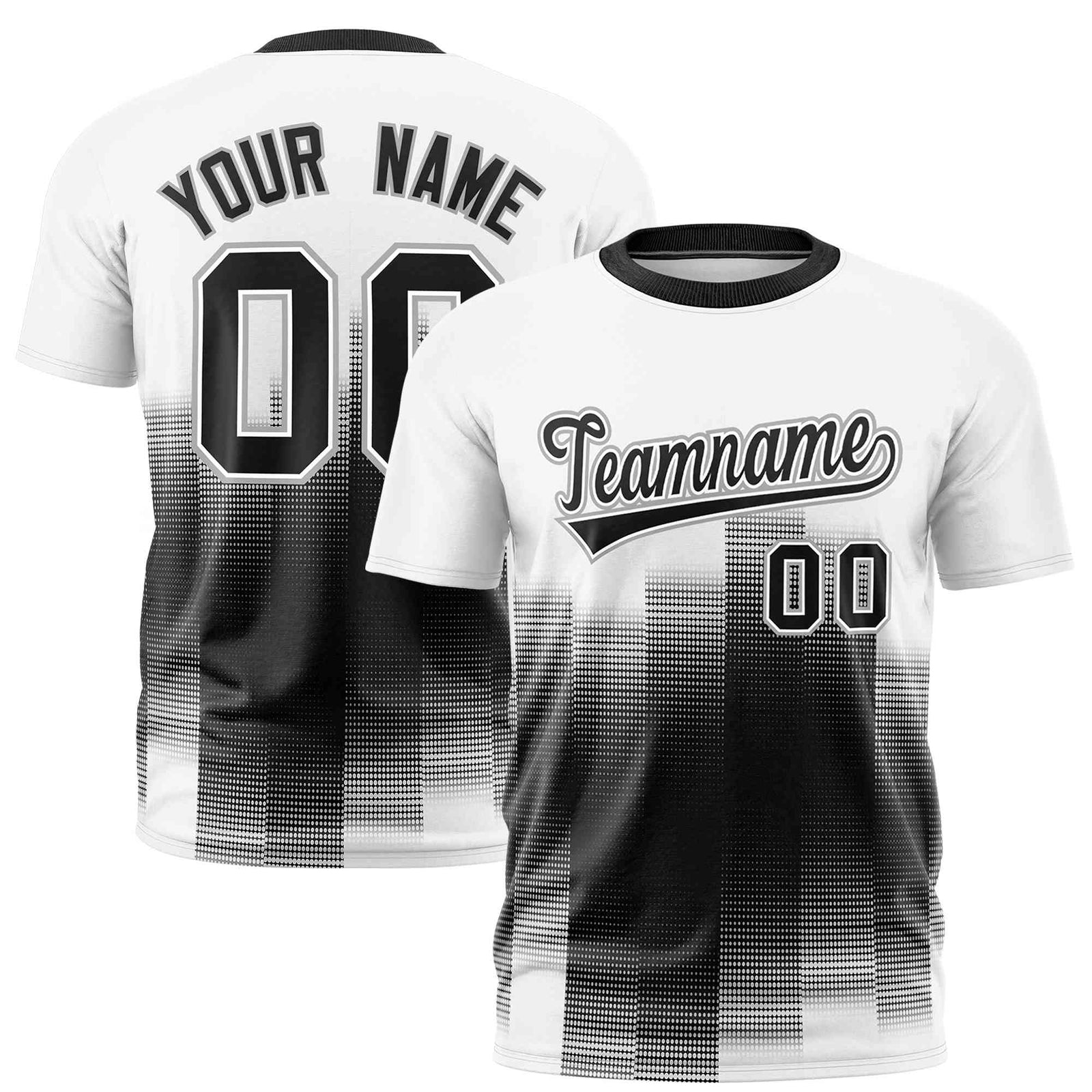 Custom Black White Gradient Fashion Design Performance T-Shirt