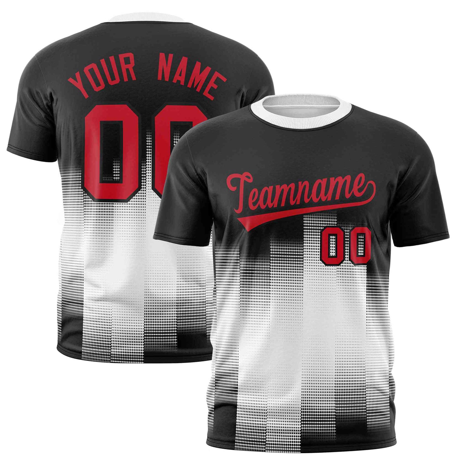 Custom White Black Gradient Fashion Design Performance T-Shirt