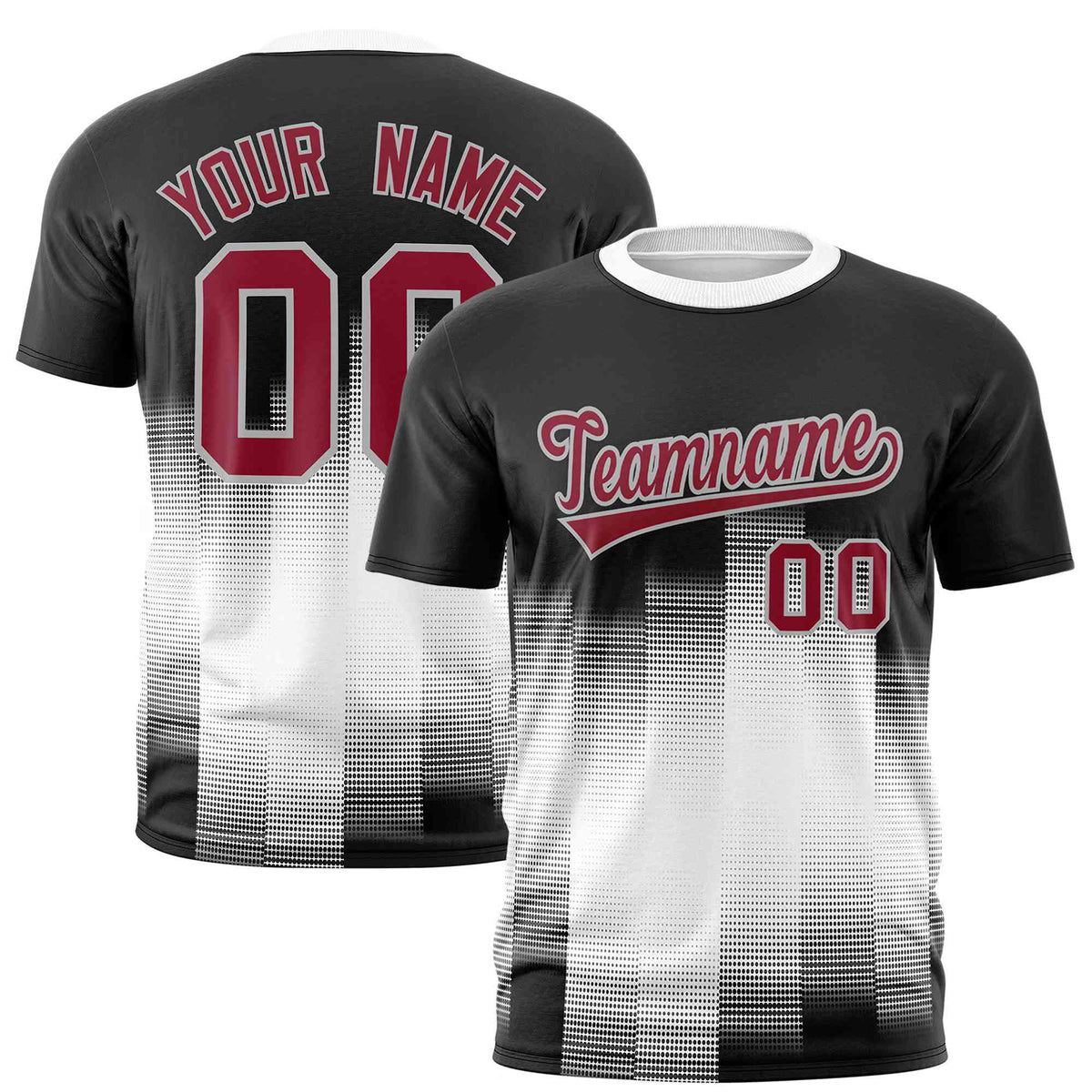 Custom White Black Gradient Fashion Design Performance T-Shirt