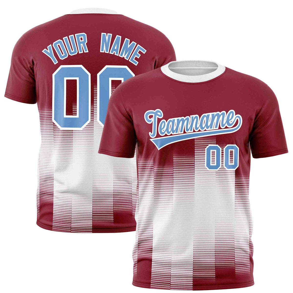Custom White Crimson Gradient Fashion Design Performance T-Shirt