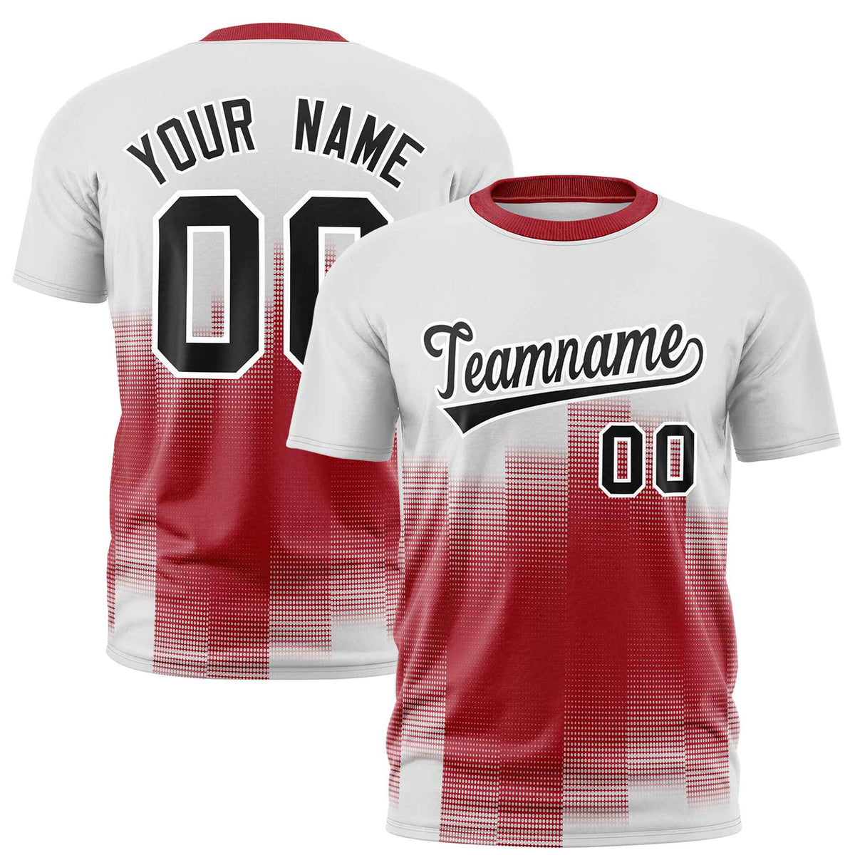 Custom Red White Gradient Fashion Design Performance T-Shirt