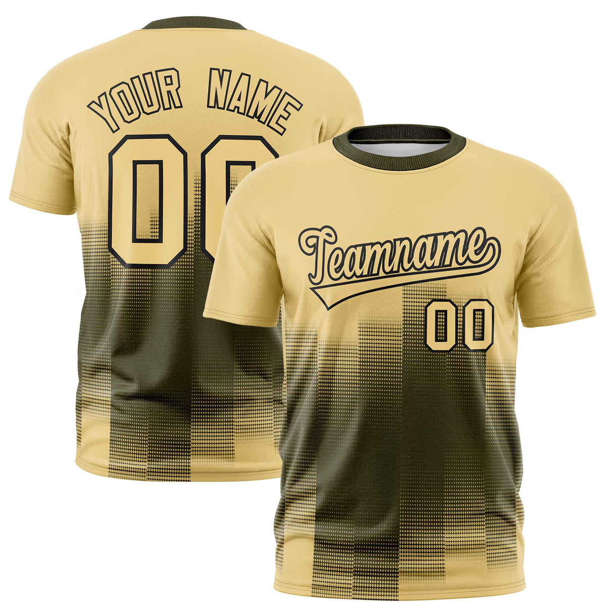 Custom Olive Khaki Gradient Fashion Design Performance T-Shirt