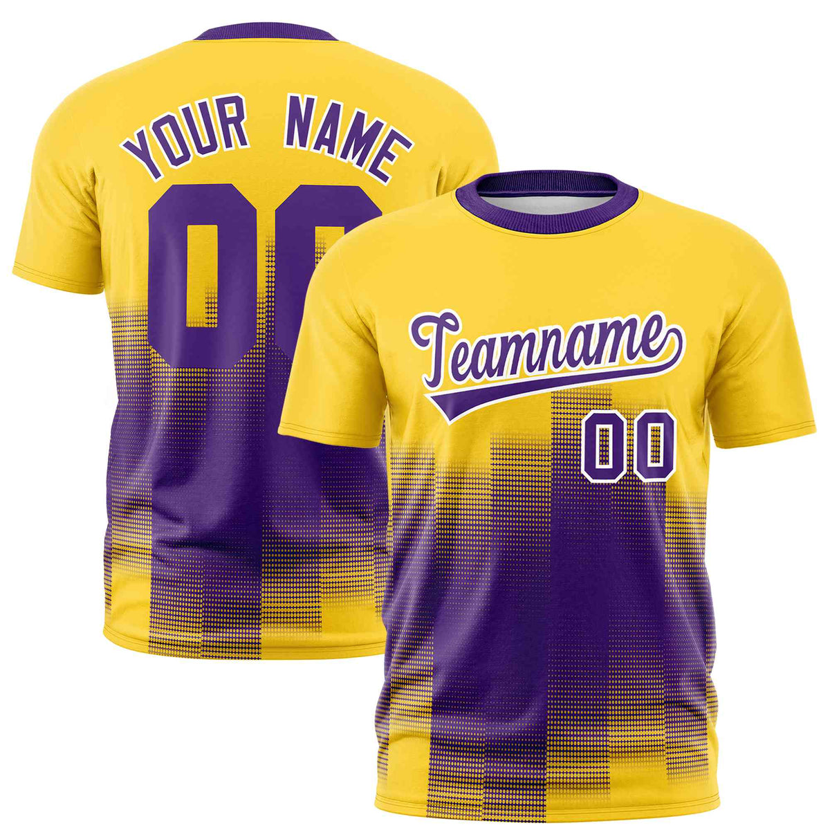 Custom Purple Gold01 Gradient Fashion Design Performance T-Shirt