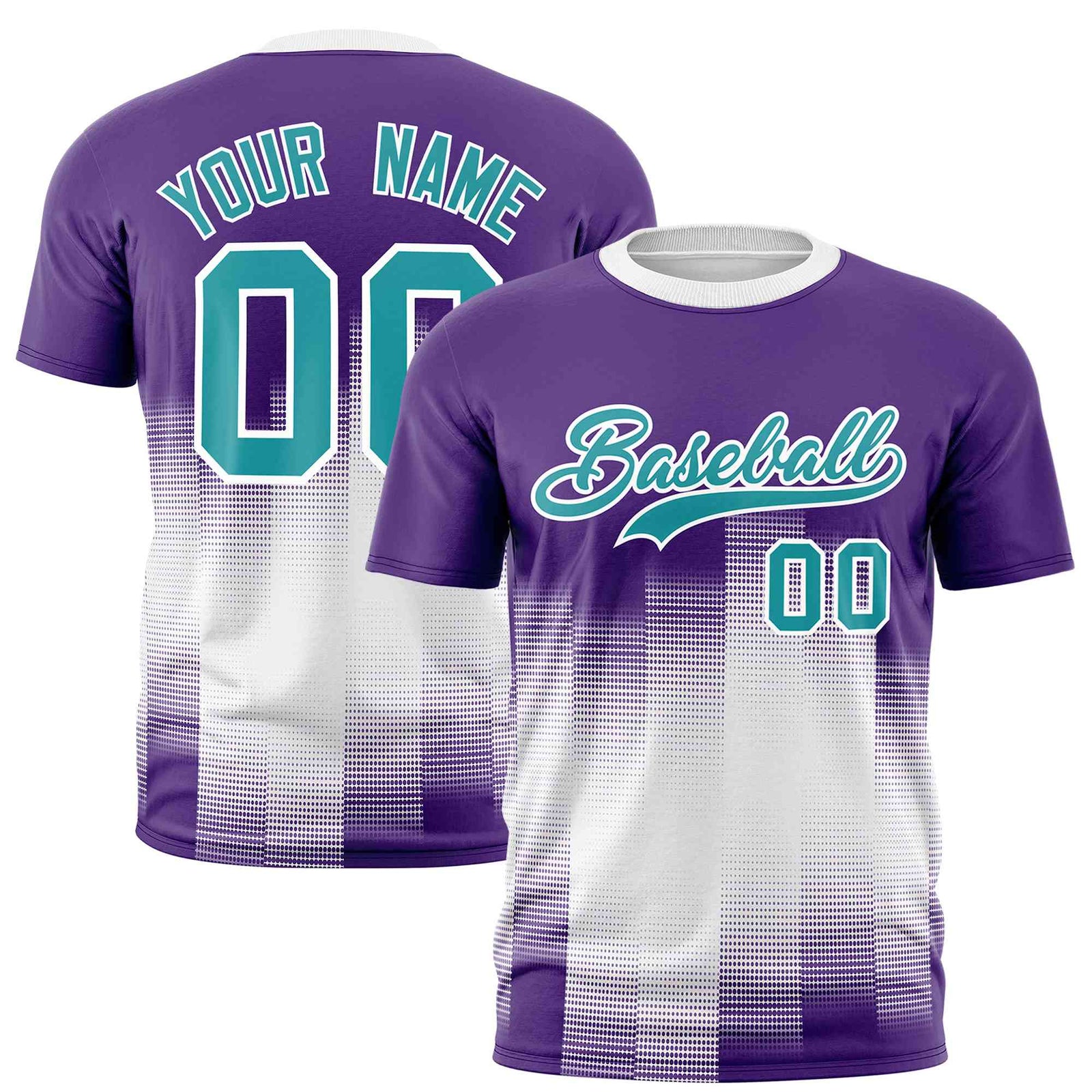Custom White Purple Gradient Fashion Design Performance T-Shirt