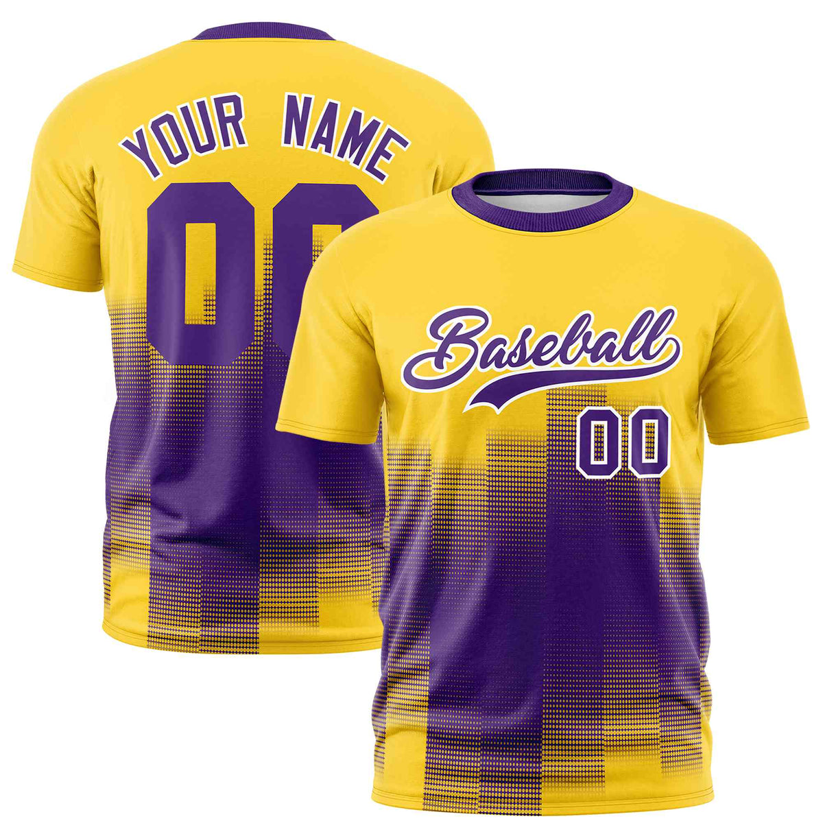 Custom Purple Gold01 Gradient Fashion Design Performance T-Shirt