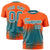 Custom Aqua Orange Gradient Fashion Design Performance T-Shirt