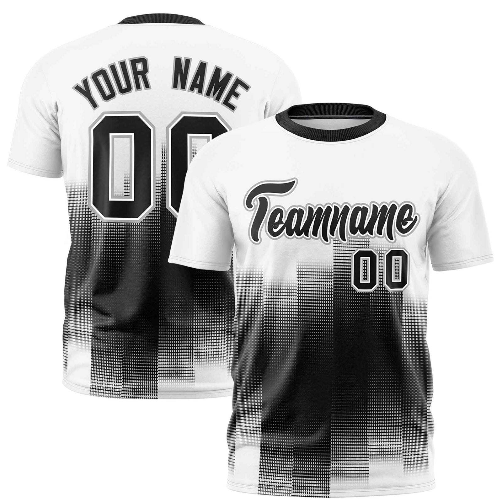 Custom Black White Gradient Fashion Design Performance T-Shirt