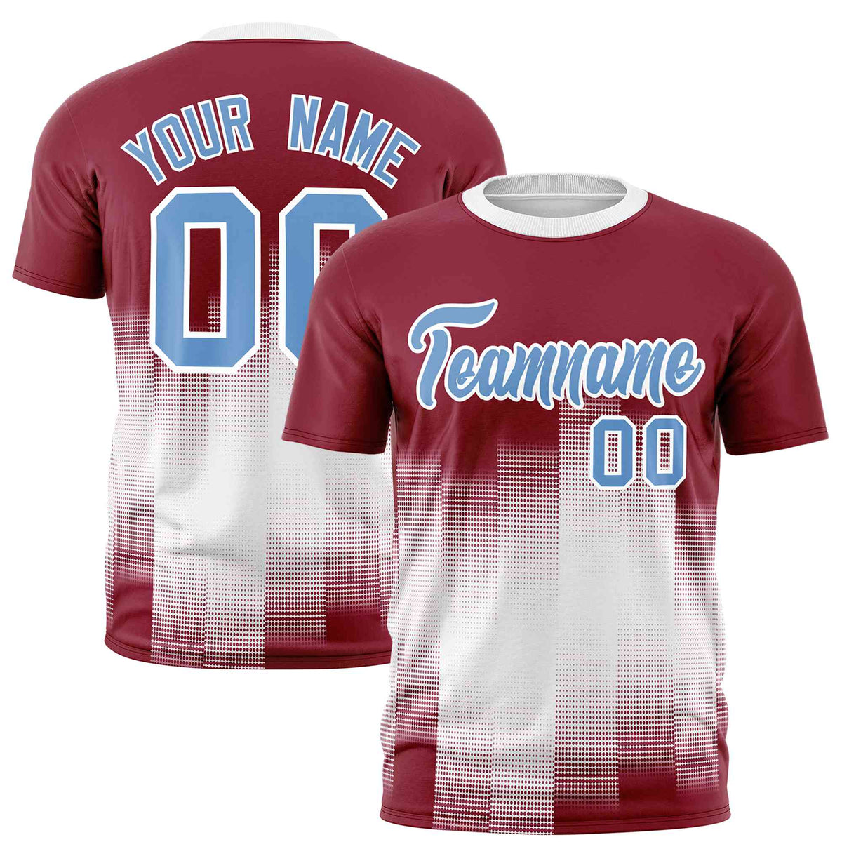Custom White Crimson Gradient Fashion Design Performance T-Shirt