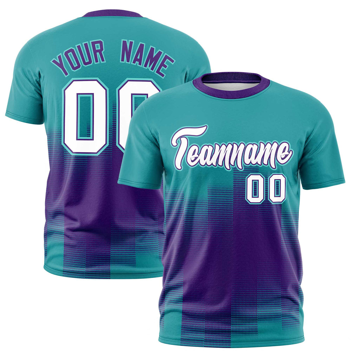 Custom Purple Aqua Gradient Fashion Design Performance T-Shirt