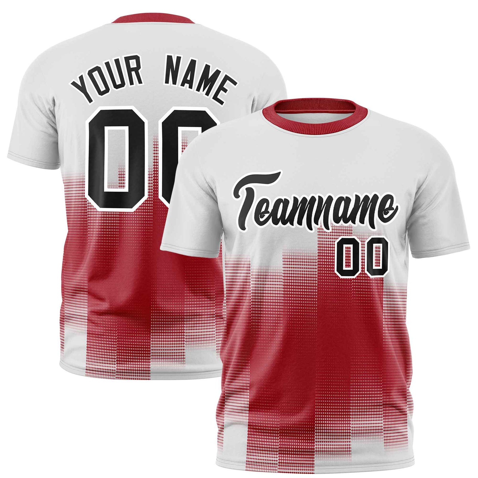 Custom Red White Gradient Fashion Design Performance T-Shirt