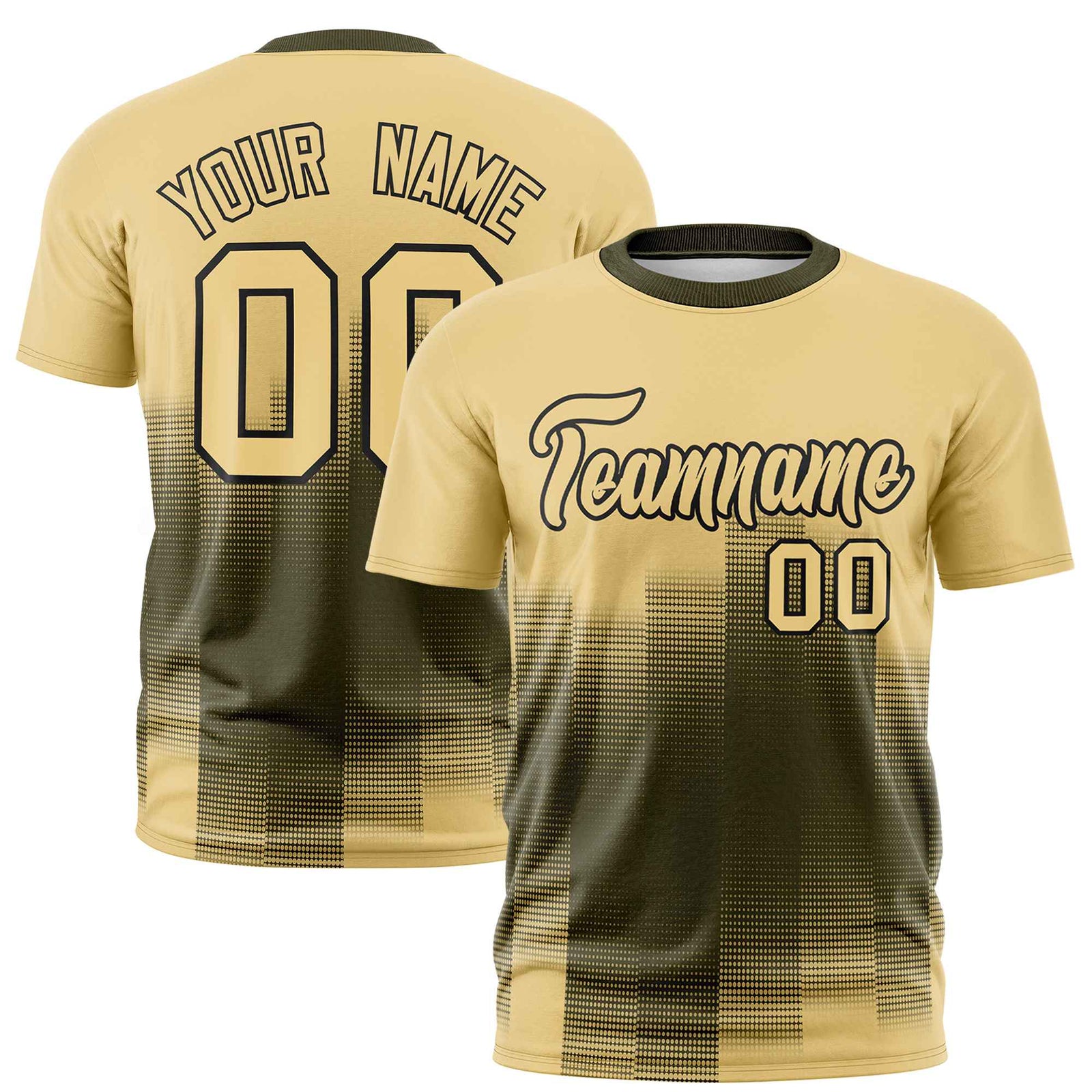 Custom Olive Khaki Gradient Fashion Design Performance T-Shirt