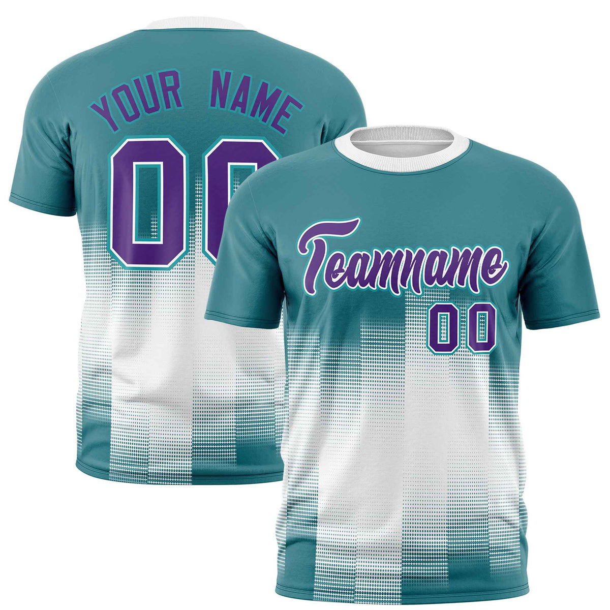 Custom White Aqua Gradient Fashion Design Performance T-Shirt