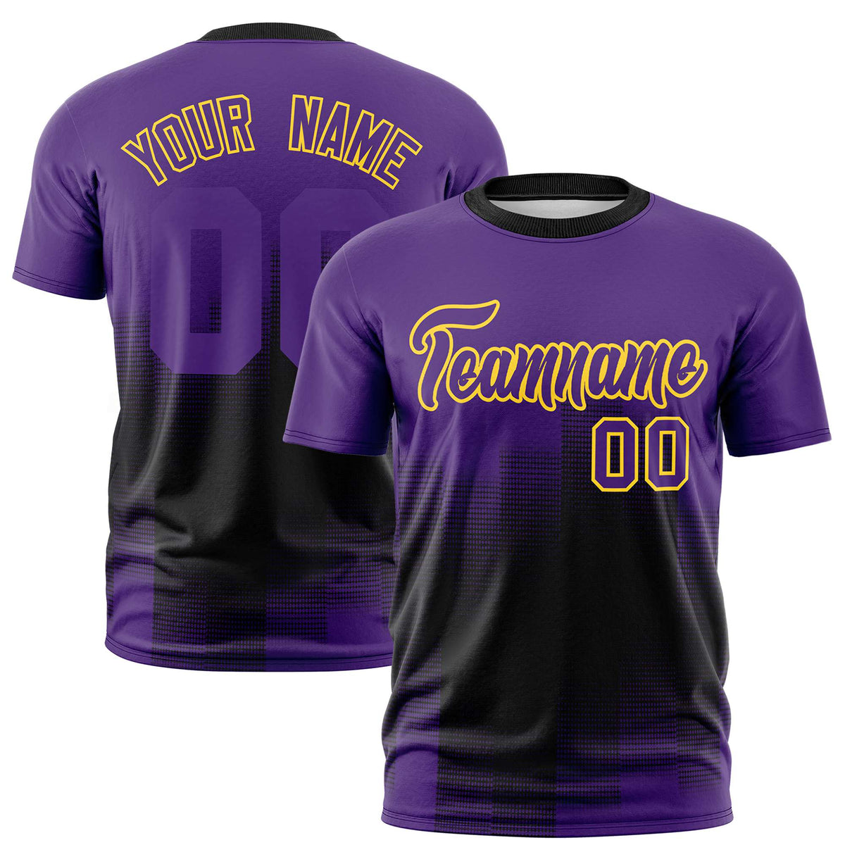 Custom Black Purple Gradient Fashion Design Performance T-Shirt