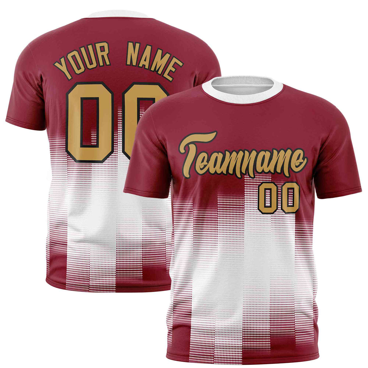 Custom White Crimson Gradient Fashion Design Performance T-Shirt