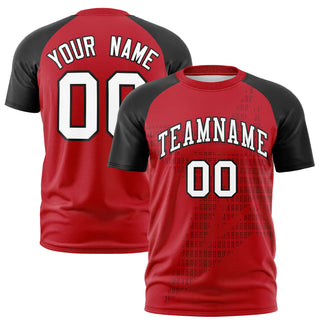 Camiseta deportiva personalizada con cuello redondo, diseño de estrella en rojo y negro - Estilo 1