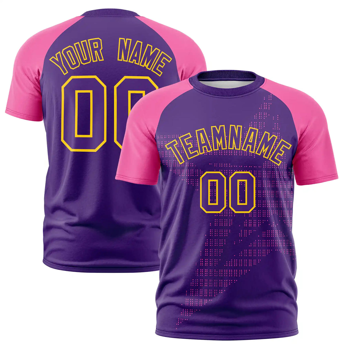 Custom Purple Pink Crew Neck Star Style  Design  Performance T-Shirt