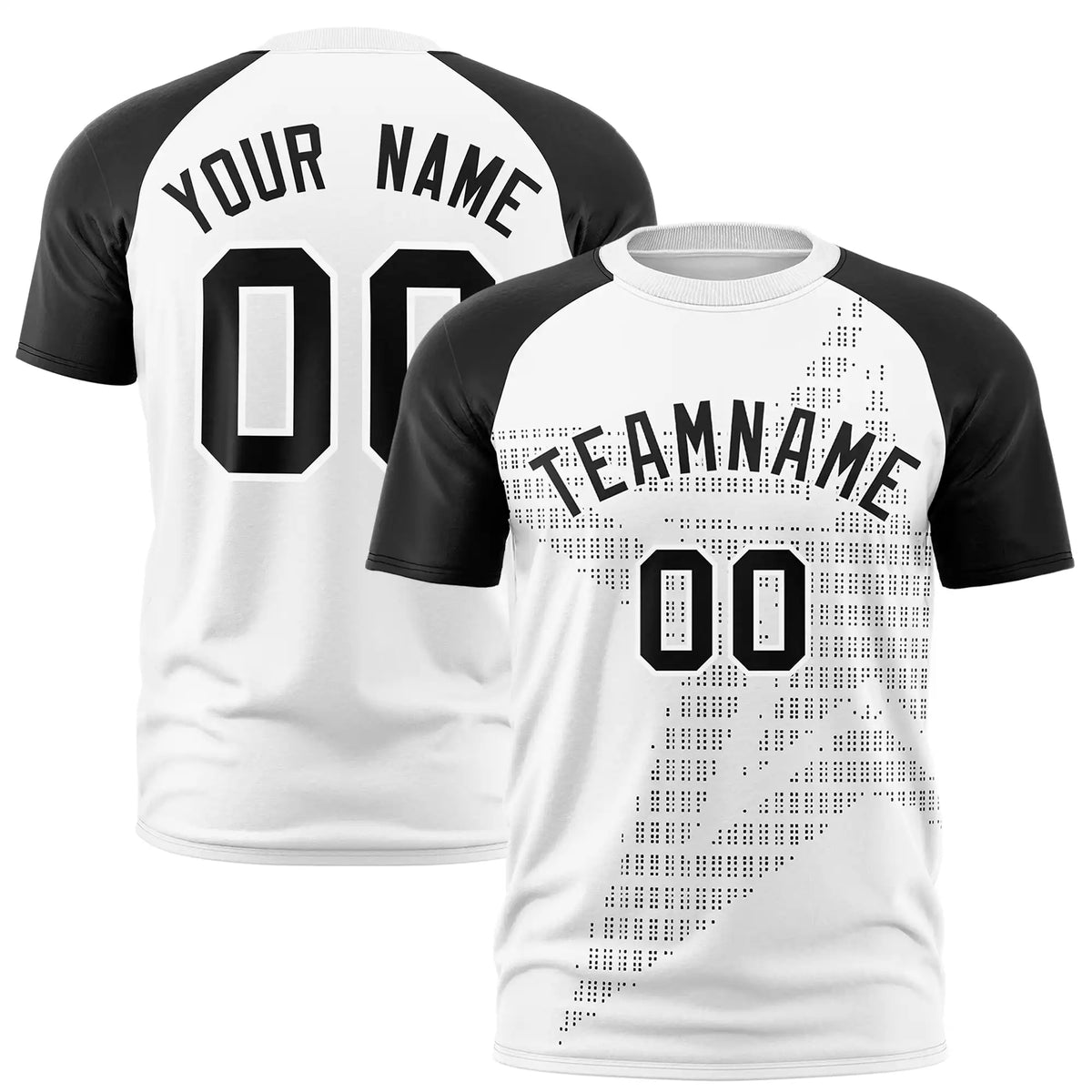 Custom White Black Crew Neck Star Style  Design  Performance T-Shirt