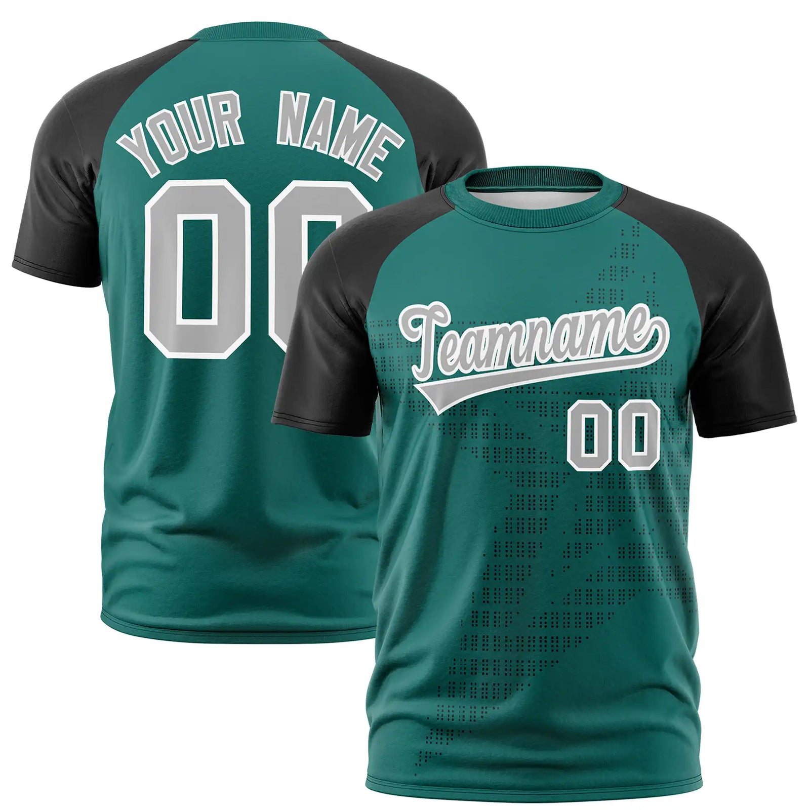 Custom Midnight Green Black Crew Neck Star Style  Design  Performance T-Shirt