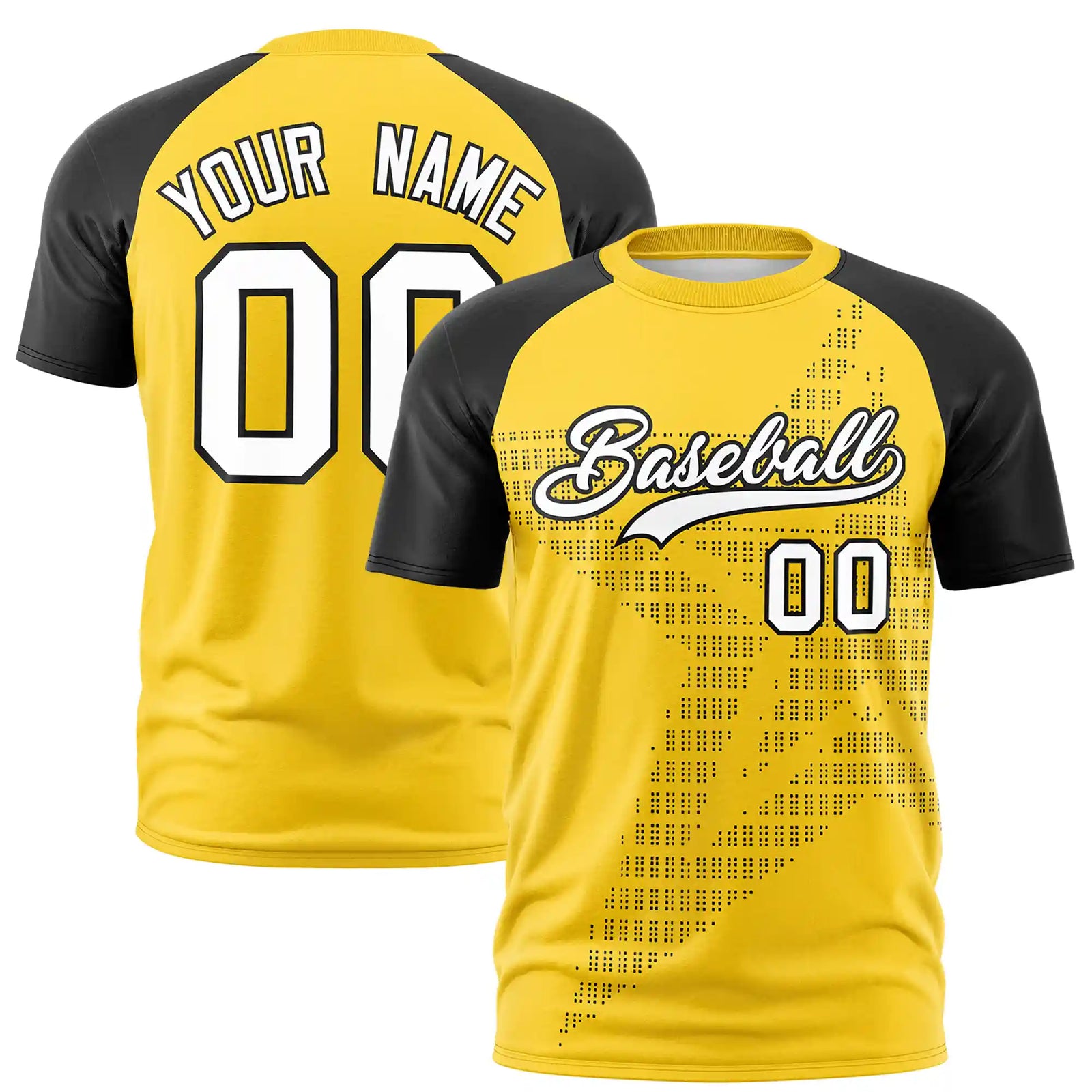 Custom Gold01 Black Crew Neck Star Style  Design  Performance T-Shirt