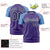 Custom Purple Light Blue Crew Neck Star Style  Design  Performance T-Shirt