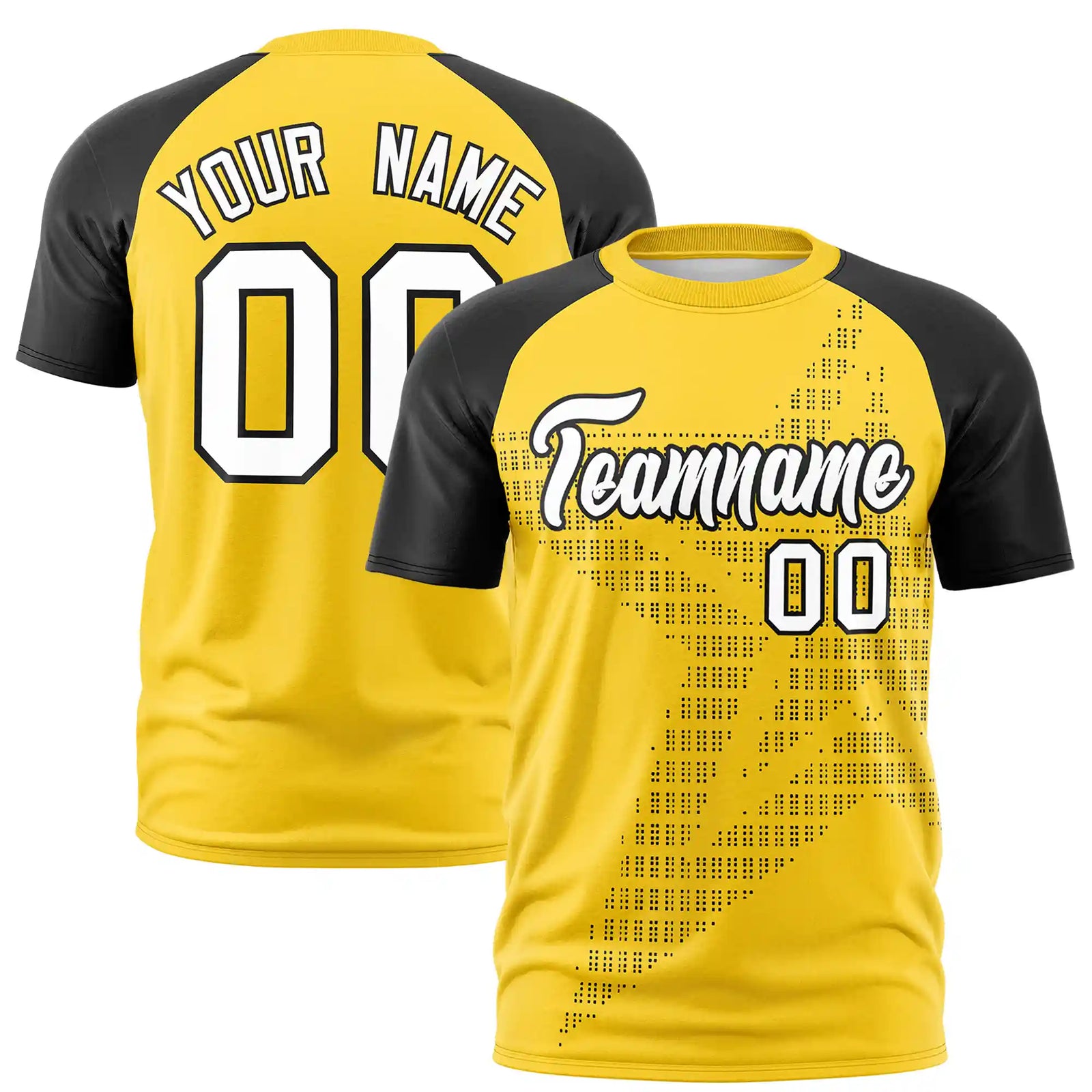 Custom Gold01 Black Crew Neck Star Style  Design  Performance T-Shirt