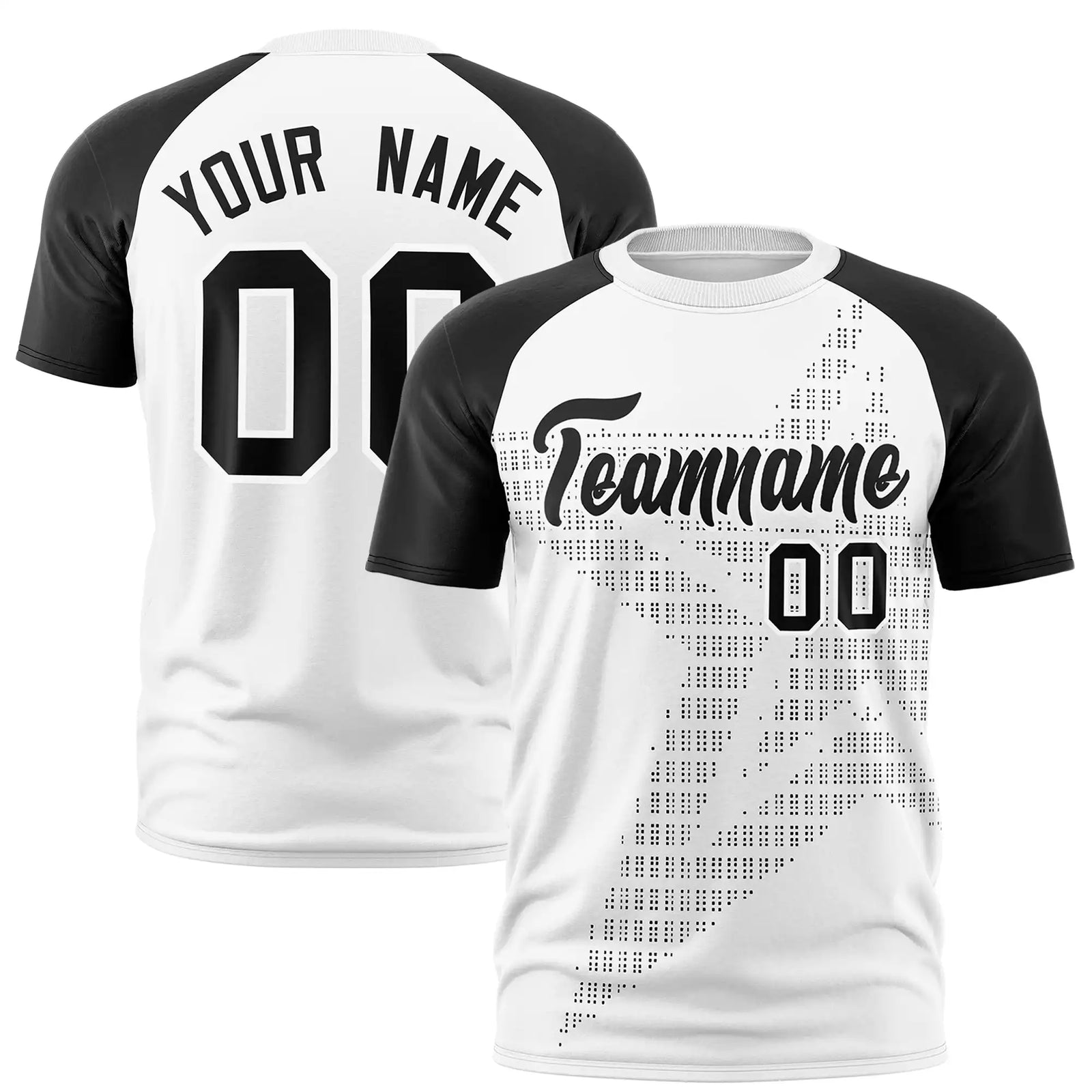 Custom White Black Crew Neck Star Style  Design  Performance T-Shirt