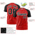 Custom Red Black Crew Neck Star Style  Design  Performance T-Shirt