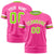 Custom Pink White-Neon Green Color Block Design Performance T-Shirt