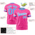 Custom Pink White-Powder Blue Color Block Design Performance T-Shirt