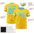 Custom Yellow White-Sky Blue Color Block Design Performance T-Shirt