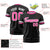 Custom Black White-Pink Color Block Design Performance T-Shirt