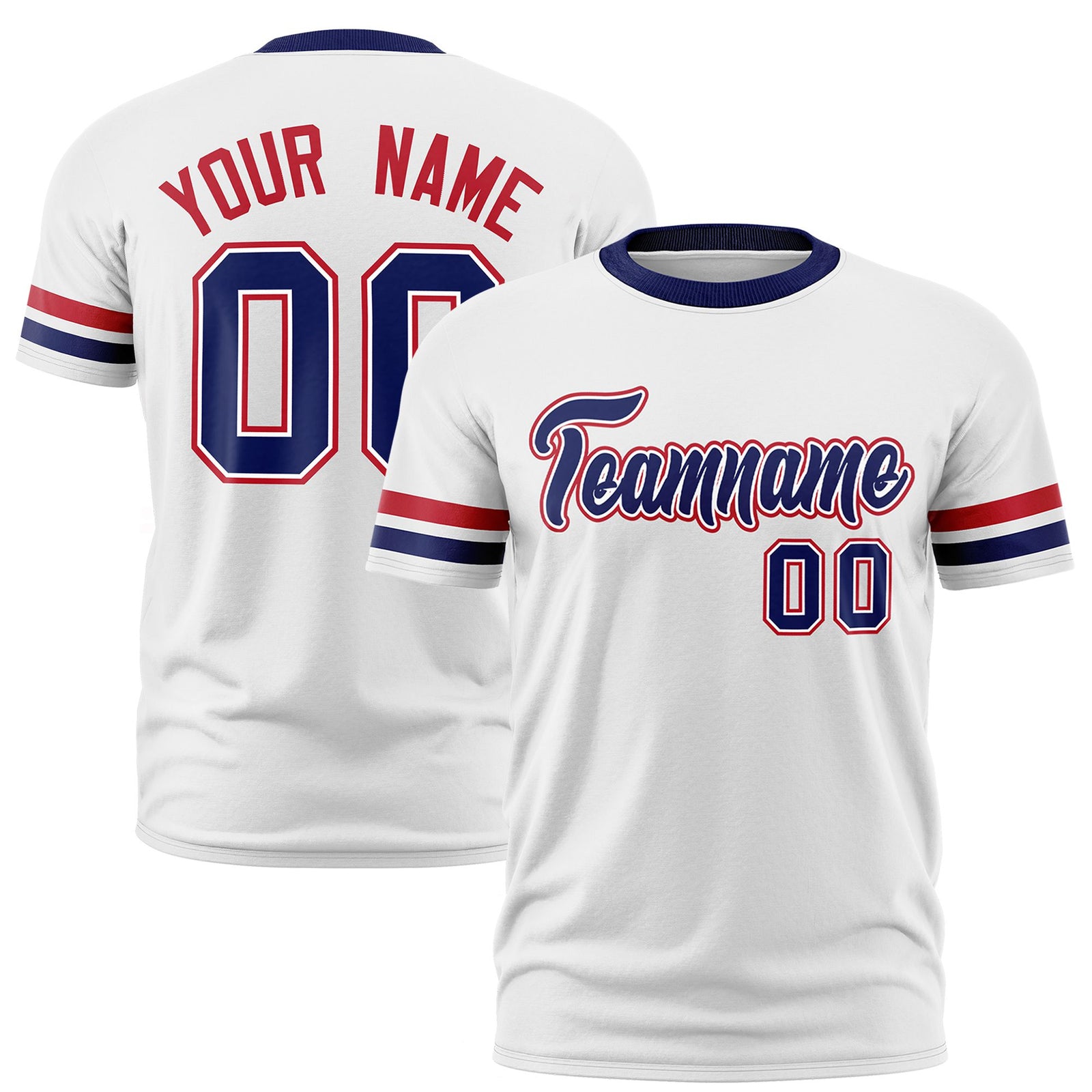 Custom Black White-Blue Color Block Design Performance T-Shirt