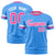 Custom Powder Blue White-Pink Color Block Design Performance T-Shirt