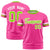 Custom Pink White-Neon Green Color Block Design Performance T-Shirt