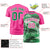 Custom Pink Kelly Green Abstract Brush Stroke Performance T-Shirt