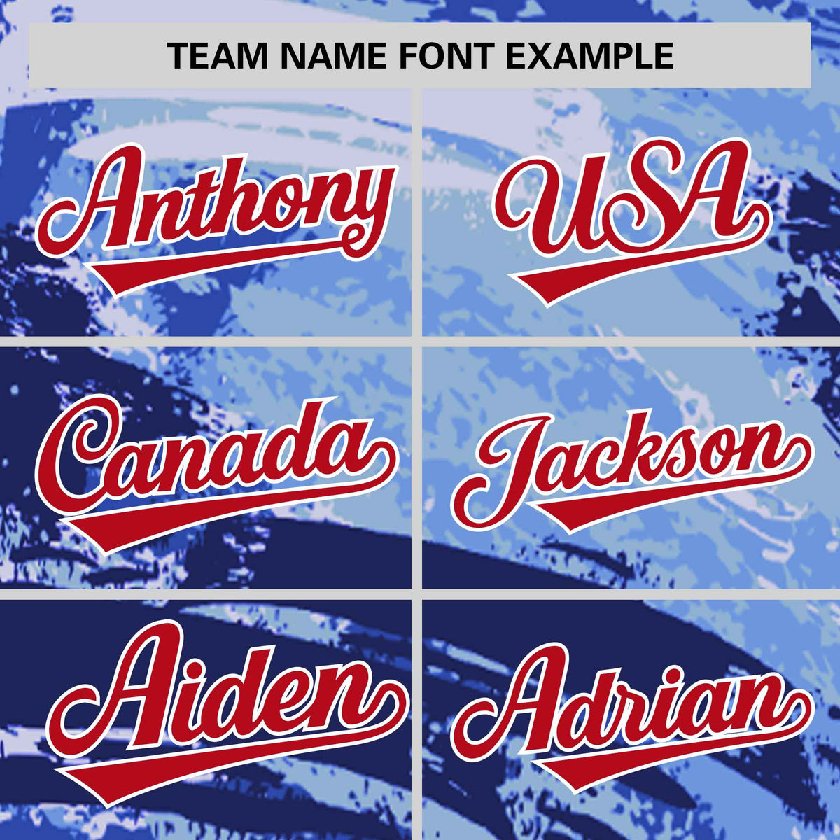 Custom Red Royal Blue Abstract Brush Stroke Performance T-Shirt